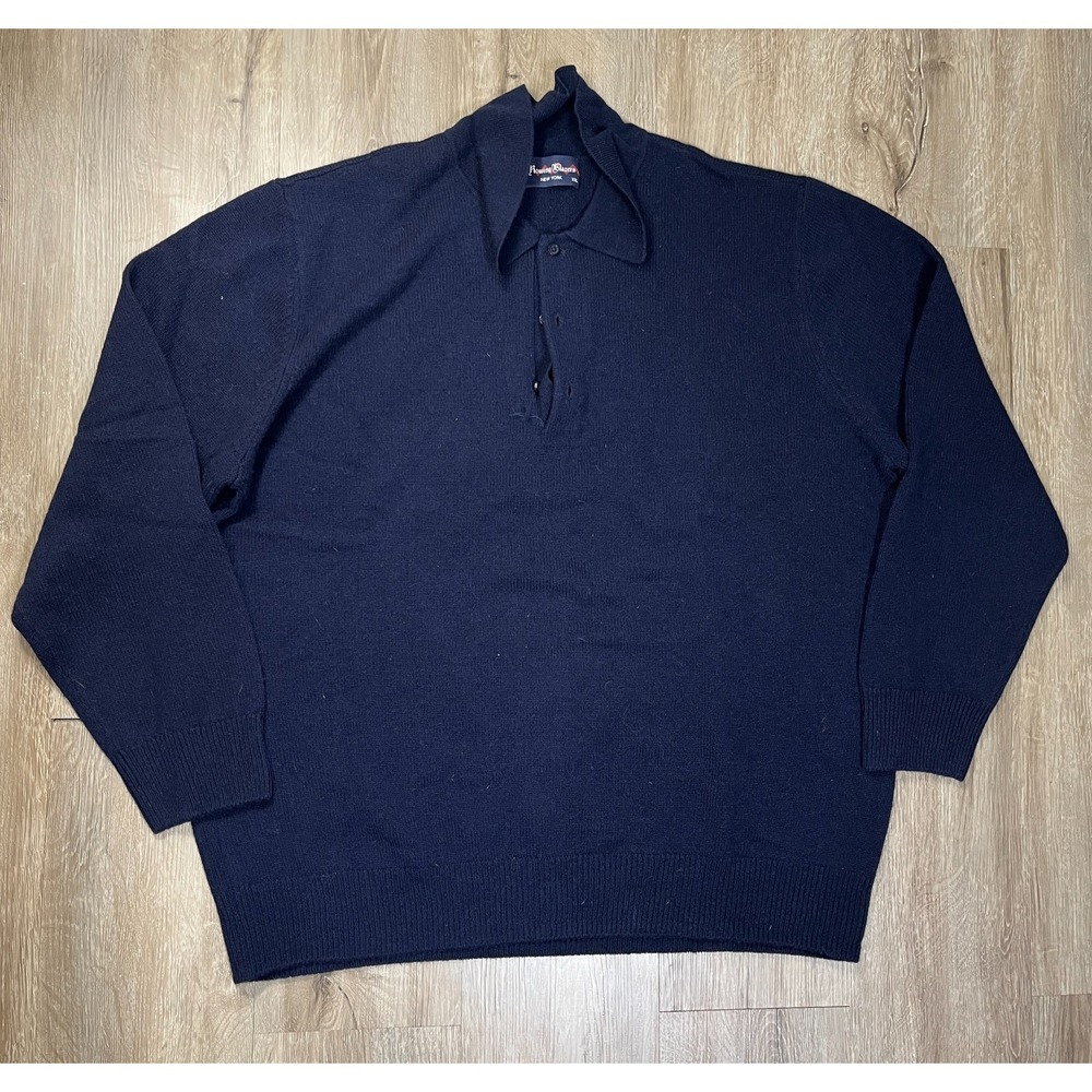 Rowing Blazer Men's Long Sleeve Polo Sweater Wool Cashmere Size XXL 2XL Blue